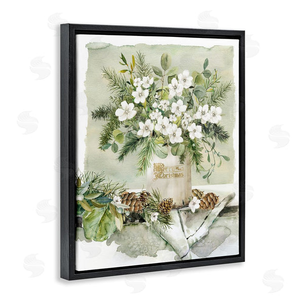 Stupell Industries Livi Finn | White Christmas Flowers Vase
