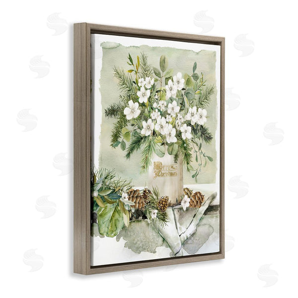 Stupell Industries Livi Finn | White Christmas Flowers Vase