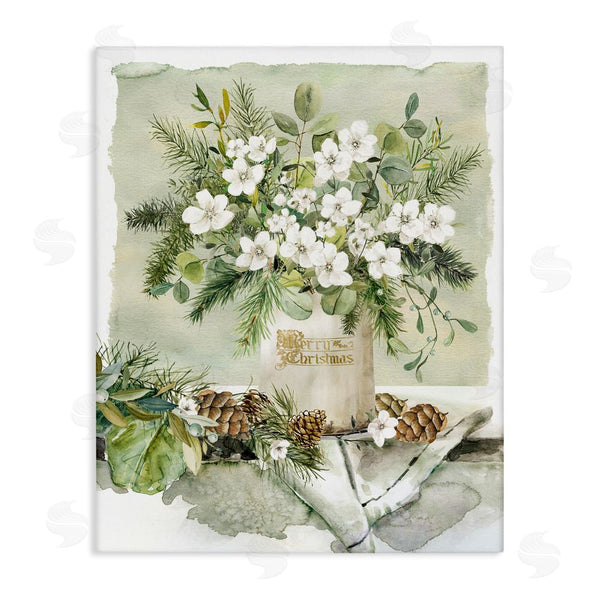 stupell industries Livi Finn | White Christmas Flowers Vase