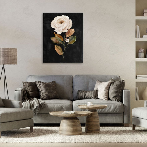 Stupell Industries Livi Finn | White Rose On Black Wall Art