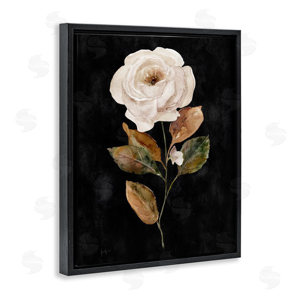 Stupell Industries Livi Finn | White Rose On Black Wall Art