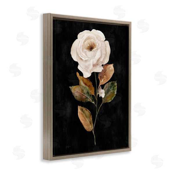 Stupell Industries Livi Finn | White Rose On Black Wall Art