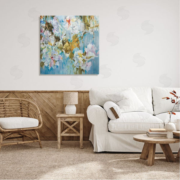 Stupell Industries Liz Jardine | Abstract Blossoms On Blue Wall Art