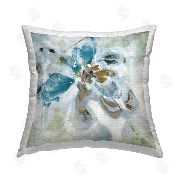 Stupell Industries Liz Jardine | Abstract Blue & Brown Flower Printed Throw Pillow