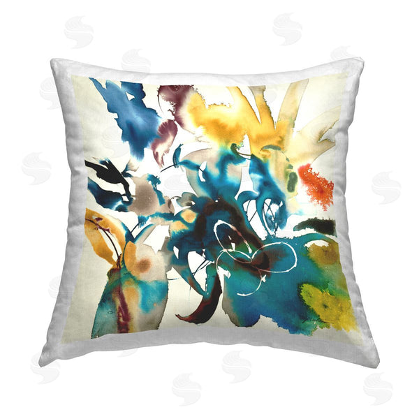 stupell industries Liz Jardine | Abstract Botanical Modern Splash Printed Throw Pillow