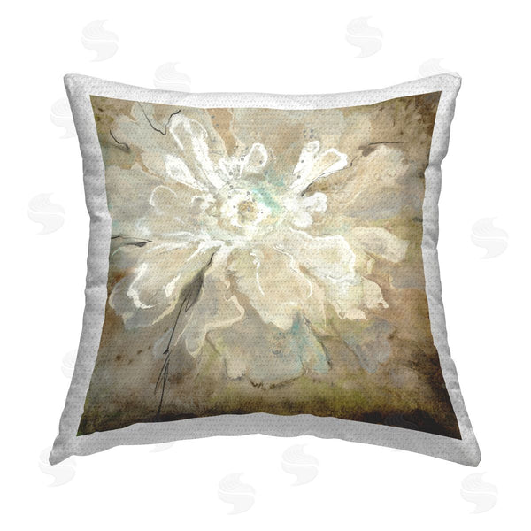 Stupell Industries Liz Jardine | Abstract Brown Flower Petals Printed Throw Pillow