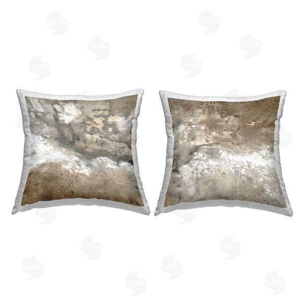 Stupell Industries Liz Jardine | Abstract Brown Splashes Printed Throw Pillow Set