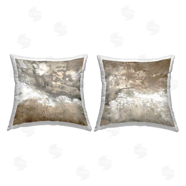 stupell industries Liz Jardine | Abstract Brown Splashes Printed Throw Pillow Set
