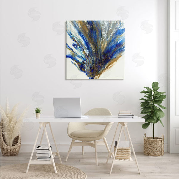 Stupell Industries Liz Jardine | Abstract Coral Burst Nautical Blue Brown Expression Wall Art