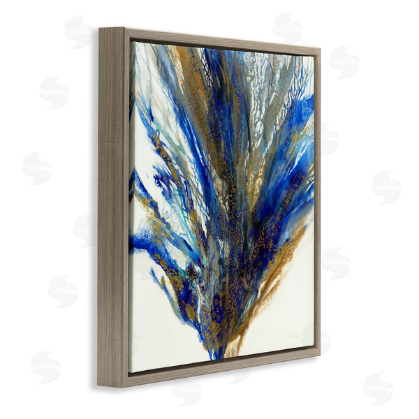 Stupell Industries Liz Jardine | Abstract Coral Burst Nautical Blue Brown Expression Wall Art
