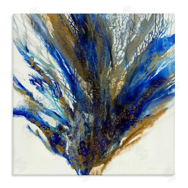 stupell industries Liz Jardine | Abstract Coral Burst Nautical Blue Brown Expression Wall Art