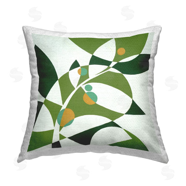 Stupell Industries Liz Jardine | Abstract Green Plant Leaves Printed Throw Pillow