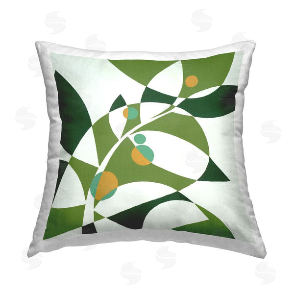 stupell industries Liz Jardine | Abstract Green Plant Leaves Printed Throw Pillow