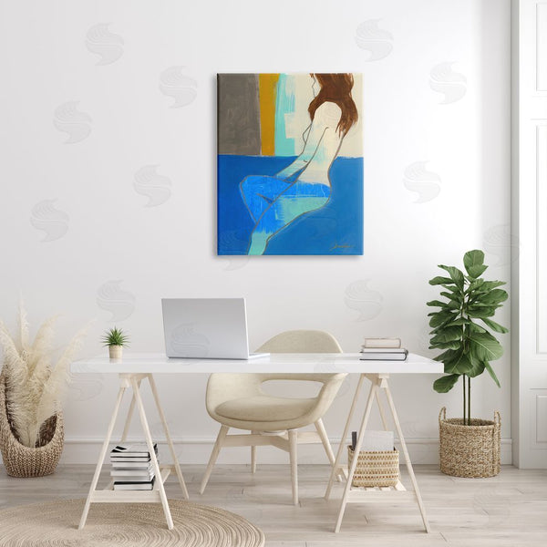 Stupell Industries Liz Jardine | Abstract Nude Female Figure Over Shape Collage Wall Art