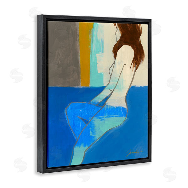 Stupell Industries Liz Jardine | Abstract Nude Female Figure Over Shape Collage Wall Art