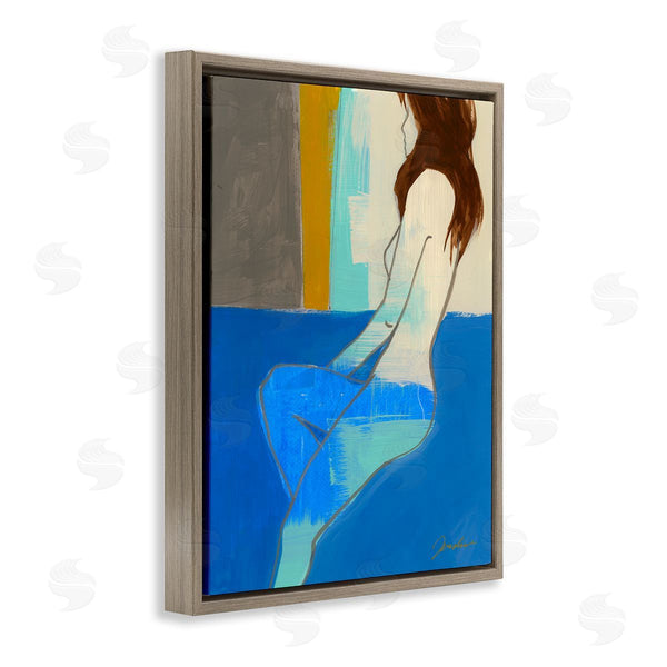 Stupell Industries Liz Jardine | Abstract Nude Female Figure Over Shape Collage Wall Art
