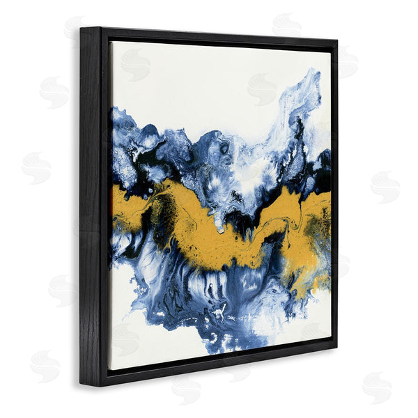 Stupell Industries Liz Jardine | Abstract Paint Infusion Fluid Blue Yellow Integration Wall Art