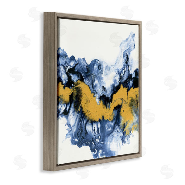 Stupell Industries Liz Jardine | Abstract Paint Infusion Fluid Blue Yellow Integration Wall Art