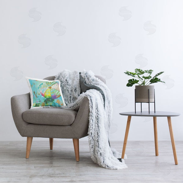 Stupell Industries Liz Jardine | Abstract Summer Beach Ball Printed Throw Pillow
