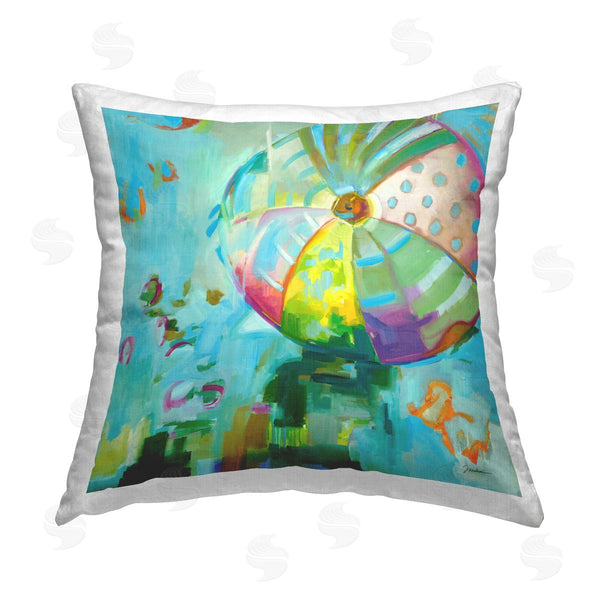 stupell industries Liz Jardine | Abstract Summer Beach Ball Printed Throw Pillow