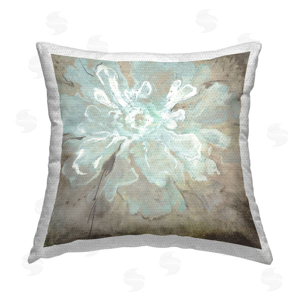 Stupell Industries Liz Jardine | Abstract Tan & Blue Flower Printed Throw Pillow