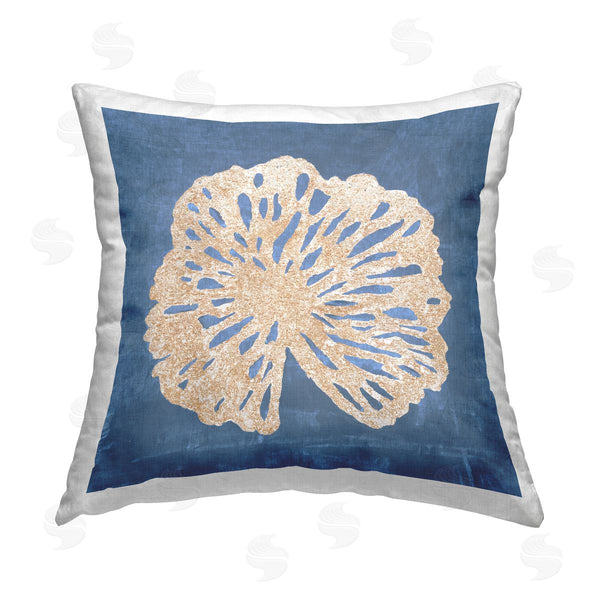 stupell industries Liz Jardine | Aquatic Coral Sea Life Printed Throw Pillow