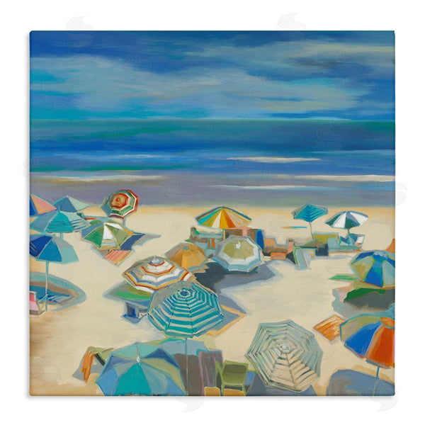 stupell industries Liz Jardine | Beach Umbrellas on Shore Wall Art