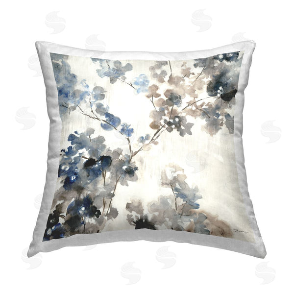 stupell industries Liz Jardine | Beige Cherry Blossom Tree Printed Throw Pillow