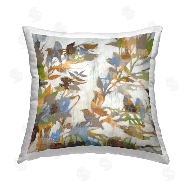 stupell industries Liz Jardine | Birds on Branches Abstraction Printed Throw Pillow