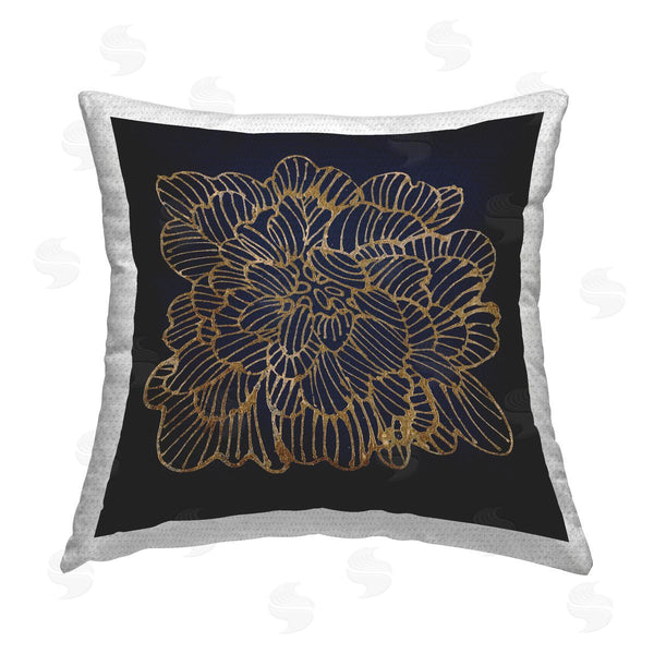 Stupell Industries Liz Jardine | Black Glam Abstract Flower Printed Throw Pillow