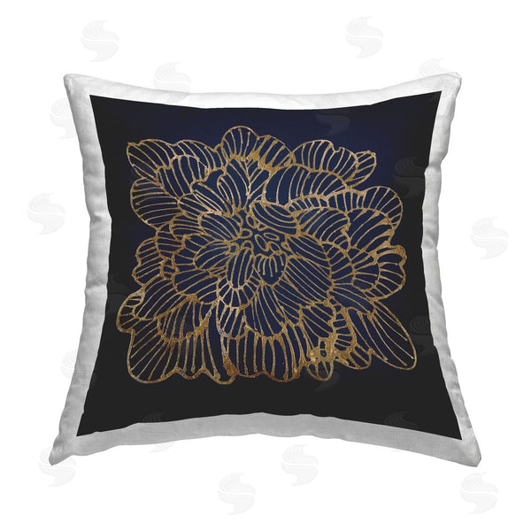 stupell industries Liz Jardine | Black Glam Abstract Flower Printed Throw Pillow