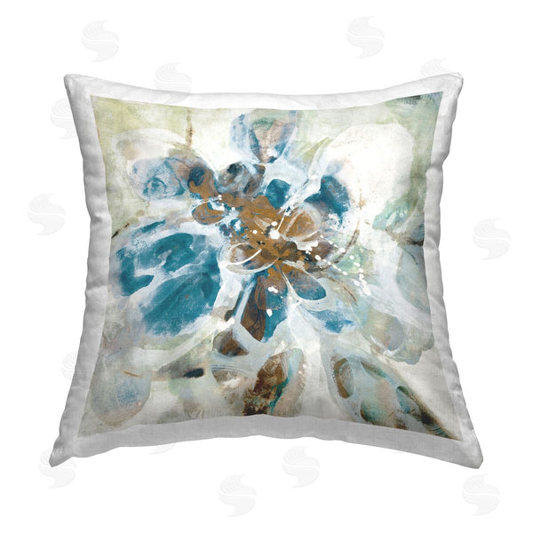 stupell industries Liz Jardine | Blue Floral Abstraction Printed Throw Pillow
