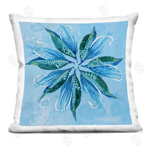 stupell industries Liz Jardine | Blue Flower Shape Design Printed Throw Pillow