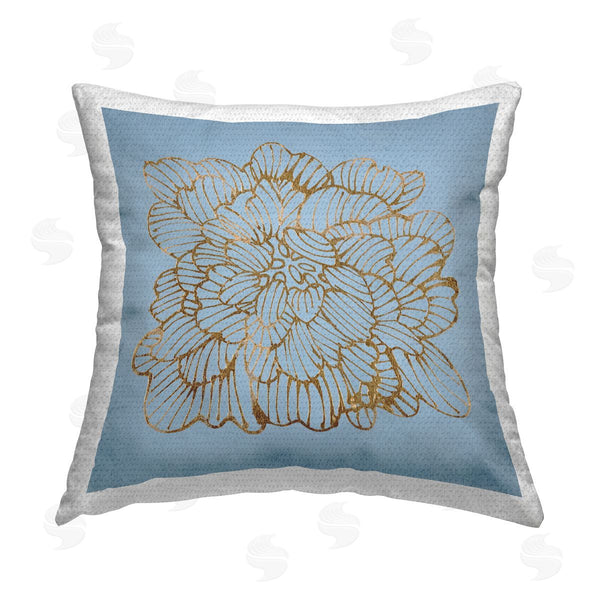 Stupell Industries Liz Jardine | Blue & Glam Modern Flower Printed Throw Pillow