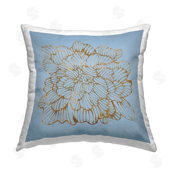 stupell industries Liz Jardine | Blue & Glam Modern Flower Printed Throw Pillow