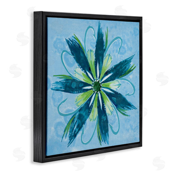 Stupell Industries Liz Jardine | Blue & Green Abstract Flower