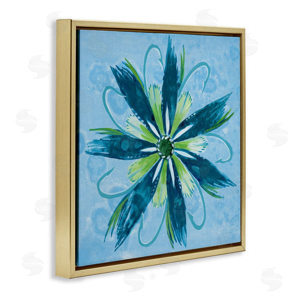 Stupell Industries Liz Jardine | Blue & Green Abstract Flower