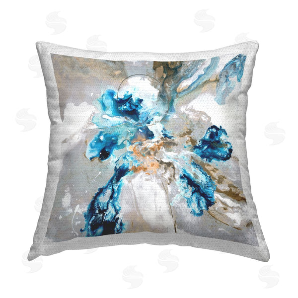 Stupell Industries Liz Jardine | Blue & Grey Abstract Ripples Printed Throw Pillow
