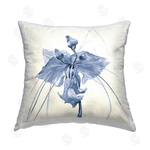 Stupell Industries Liz Jardine | Blue Iris Flower Blossom Printed Throw Pillow