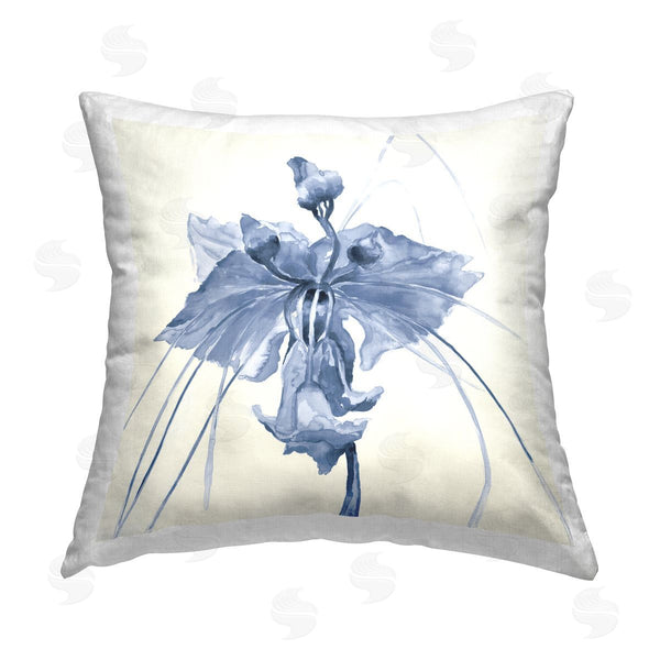 stupell industries Liz Jardine | Blue Iris Flower Blossom Printed Throw Pillow