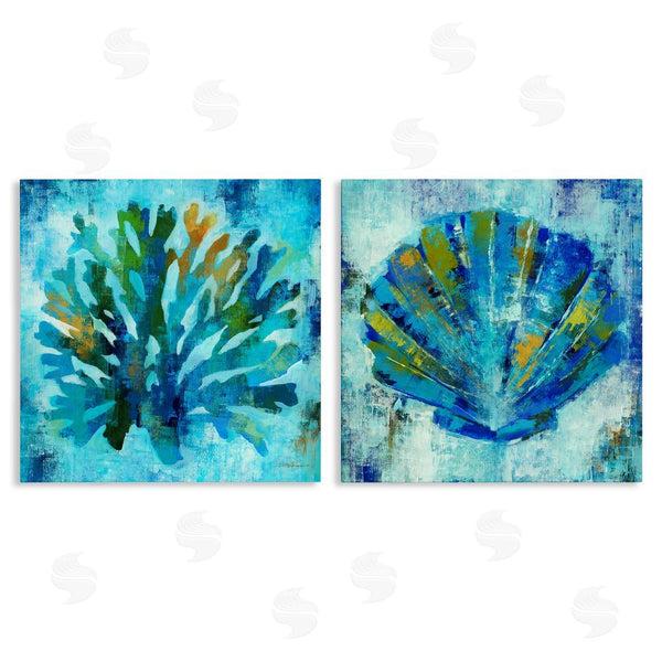 stupell industries Liz Jardine | Blue Sea Life Abstraction Wall Art