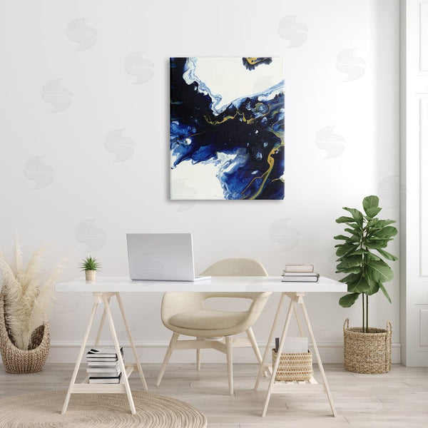 Stupell Industries Liz Jardine | Blue Waters Moving Through White Abstraction Modern Design Wall Art