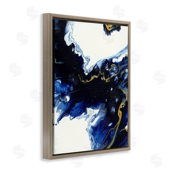 Stupell Industries Liz Jardine | Blue Waters Moving Through White Abstraction Modern Design Wall Art