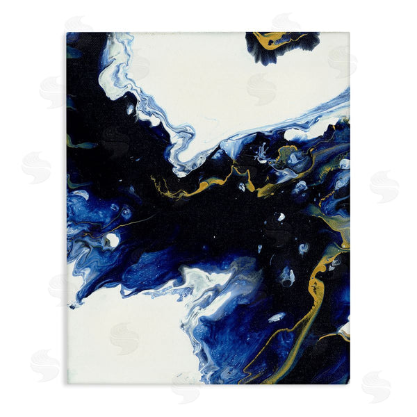 stupell industries Liz Jardine | Blue Waters Moving Through White Abstraction Modern Design Wall Art