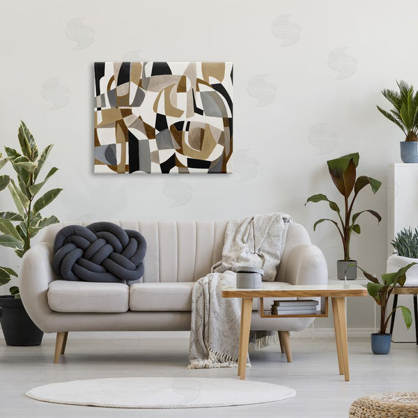 Stupell Industries Liz Jardine | Brown Overlapping Geometric Shapes Wall Art