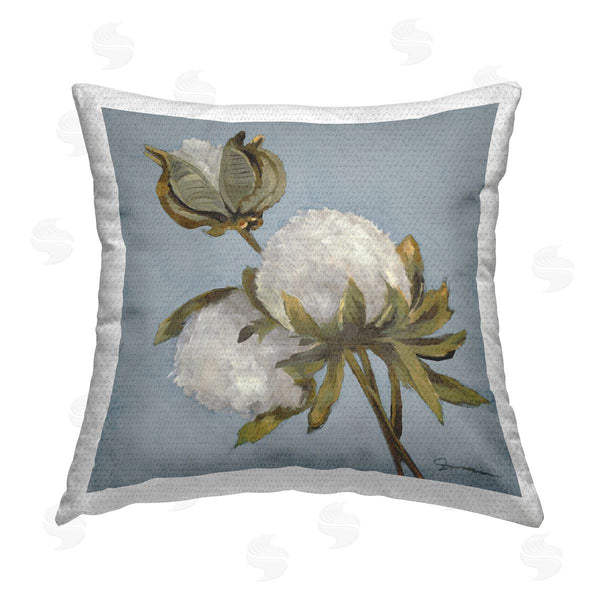Stupell Industries Liz Jardine | Budding Cotton Flowers Blooming Printed Throw Pillow