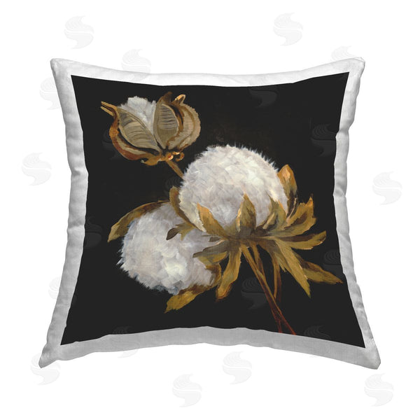 stupell industries Liz Jardine | Budding Cotton Flowers Printed Throw Pillow