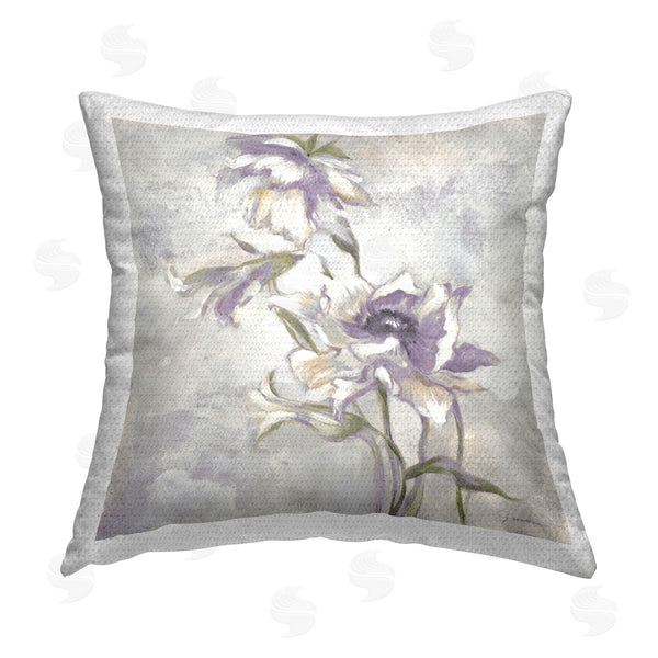 Stupell Industries Liz Jardine | Budding Purple Flowers Printed Throw Pillow