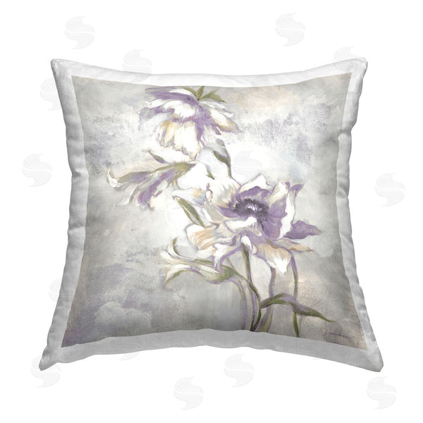 stupell industries Liz Jardine | Budding Purple Flowers Printed Throw Pillow