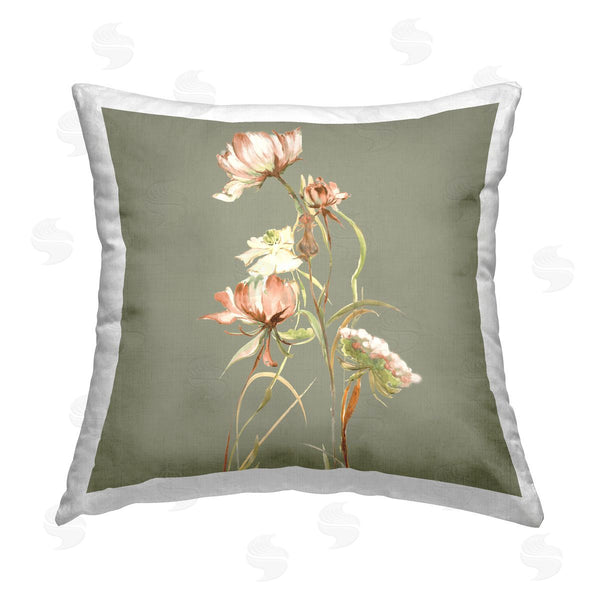 stupell industries Liz Jardine | Budding Woodland Florals Printed Throw Pillow